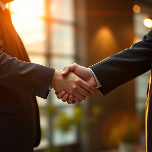 Due persone che si stringono la mano durante una negoziazione