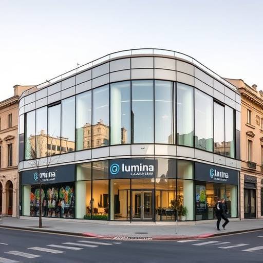 Esterno dell'edificio degli uffici di Lumina Coaching a Milano, con insegna ben visibile.