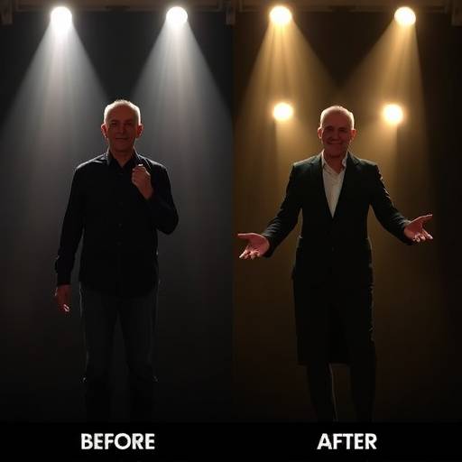 immagine prima e dopo di un cliente che ha migliorato la sua presenza scenica
