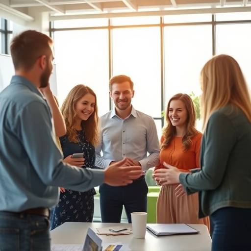 Un gruppo di persone che collaborano in un ambiente di lavoro positivo